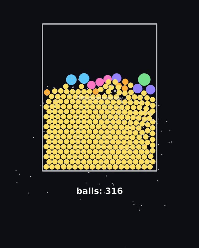 A box filled to the brim with yellow balls